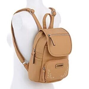 Rosetti Tinley Backpack with embroidery detail Deer Tan 11.5" NWT